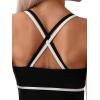 imageSOLY HUX Tankini Swimsuits for Women Two Piece Color Block Spaghetti Strap Bikini Bathing SuitsBlack and White