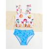 imageSOLY HUX Toddler Girls Cute Swimsuit Ruffle Hem Bikini Tankini Set Two Piece Bathing SuitsBlue Donut Print