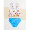 imageSOLY HUX Toddler Girls Cute Swimsuit Ruffle Hem Bikini Tankini Set Two Piece Bathing SuitsBlue Donut Print