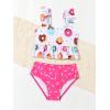 imageSOLY HUX Toddler Girls Cute Swimsuit Ruffle Hem Bikini Tankini Set Two Piece Bathing SuitsMulticoloured Donut Print