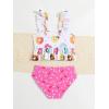 imageSOLY HUX Toddler Girls Cute Swimsuit Ruffle Hem Bikini Tankini Set Two Piece Bathing SuitsPink Donut Print