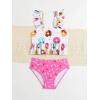 imageSOLY HUX Toddler Girls Cute Swimsuit Ruffle Hem Bikini Tankini Set Two Piece Bathing SuitsPink Donut Print
