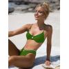 imageSOLY HUX Womens Bikini Sets High Waisted Bathing Suits Two Piece Swimsuits Sexy Lace Trim Underwire SwimwearArmy Green Lace