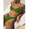 imageSOLY HUX Womens Bikini Sets High Waisted Bathing Suits Two Piece Swimsuits Sexy Lace Trim Underwire SwimwearArmy Green Lace
