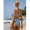 imageSOLY HUX Womens Bikini Sets High Waisted Bathing Suits Two Piece Swimsuits Sexy Lace Trim Underwire SwimwearBlue Lace