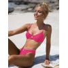 imageSOLY HUX Womens Bikini Sets High Waisted Bathing Suits Two Piece Swimsuits Sexy Lace Trim Underwire SwimwearHot Pink Lace