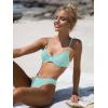 imageSOLY HUX Womens Bikini Sets High Waisted Bathing Suits Two Piece Swimsuits Sexy Lace Trim Underwire SwimwearMint Green Lace