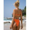 imageSOLY HUX Womens Bikini Sets High Waisted Bathing Suits Two Piece Swimsuits Sexy Lace Trim Underwire SwimwearOrange Lace