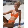 imageSOLY HUX Womens Bikini Sets High Waisted Bathing Suits Two Piece Swimsuits Sexy Lace Trim Underwire SwimwearOrange Lace