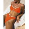 imageSOLY HUX Womens Bikini Sets High Waisted Bathing Suits Two Piece Swimsuits Sexy Lace Trim Underwire SwimwearOrange Lace