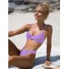 imageSOLY HUX Womens Bikini Sets High Waisted Bathing Suits Two Piece Swimsuits Sexy Lace Trim Underwire SwimwearPurple Lace