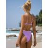 imageSOLY HUX Womens Bikini Sets High Waisted Bathing Suits Two Piece Swimsuits Sexy Lace Trim Underwire SwimwearPurple Lace