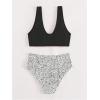 imageSOLY HUX Womens Floral Print Bikini Set Bathing Suits 2 Piece SwimsuitBlack Dalmatian Print