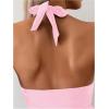 imageSOLY HUX Womens Halter Neck Tankini Set Deep V Swimsuit Beach Shorts Bathing Suit SetPink