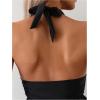imageSOLY HUX Womens Halter Neck Tankini Set Deep V Swimsuit Beach Shorts Bathing Suit SetPlain Black