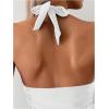 imageSOLY HUX Womens Halter Neck Tankini Set Deep V Swimsuit Beach Shorts Bathing Suit SetPlain White