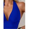 imageSOLY HUX Womens Halter Neck Tankini Set Deep V Swimsuit Beach Shorts Bathing Suit SetRoyal Blue