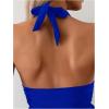 imageSOLY HUX Womens Halter Neck Tankini Set Deep V Swimsuit Beach Shorts Bathing Suit SetRoyal Blue