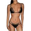 imageSOLY HUX Womens Leopard Print Bikini Bottoms Cut Out Thong Swim Bottom SwimsuitMulticoloured Leopard