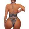 imageSOLY HUX Womens Leopard Print Swimsuit Halter Triangle Lace Up Bikini Set Two Piece Bathing SuitMulticoloured Leopard