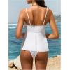 imageSOLY HUX Womens Summer 3D Floral Ruffle Tankini Sets Two Piece Bathing Suits Beach Vacation ClothesSolid White