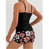 imageSOLY HUX Womens Tankini Swimsuits 2 Piece Floral Swim Tank Top with Shorts Bathing Suits Summer BeachwearBlack Floral