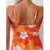 imageSOLY HUX Womens Tankini Swimsuits Floral Print Ruffle High Waisted Bathing Suits Summer SwimwearOrange Floral