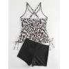 imageSOLY HUX Womens Tankini Swimsuits Leopard Print Halter Swim Tops and Shorts Two Piece Bathing SuitMulticoloured Printed