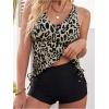 imageSOLY HUX Womens Tankini Swimsuits Leopard Print Halter Swim Tops and Shorts Two Piece Bathing SuitMulticoloured Printed