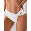 imageSOLY HUX Womens Twist Bikini Bottom Beachwear Swimsuit BottomsPlain White