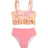 imageSOLY HUX Girls Tankini Set Ruffle Trim Sleeveless High Waisted Swimsuits 2 Piece Cute Bathing SuitsPink Multi