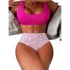 imageSOLY HUX Womens Floral Print Bikini Set Bathing Suits 2 Piece SwimsuitHotpink Dalmatian Print