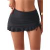 imageSOLY HUX Womens Ruffle Swim Skirt High Waisted Swimwear Bottoms Drawstring Swimsuit Bikini BottomPlain Black
