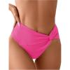 imageSOLY HUX Womens Twist Bikini Bottom Beachwear Swimsuit BottomsPlain Hotpink