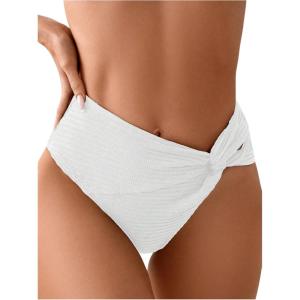 imageSOLY HUX Womens Twist Bikini Bottom Beachwear Swimsuit BottomsPlain White