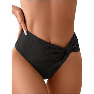 imageSOLY HUX Womens Twist Bikini Bottom Beachwear Swimsuit BottomsSolid Black