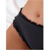 imageSOLY HUX Bikini Bottoms for Women Frill Trim Swimsuit Bottom Summer Beach Swim BriefsSolid Black