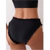 imageSOLY HUX Bikini Bottoms for Women Frill Trim Swimsuit Bottom Summer Beach Swim BriefsSolid Black