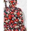 imageSOLY HUX Girls Floral Swimsuit 2 Piece Tankini Set Cute Ruffle Bathing Suits Summer Beachwear Black Red Floral 14 Years