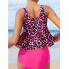 imageSOLY HUX Girls Tankini Set Leopard Print Ruffle Hem Two Piece Swimsuit Bikini Sets Bathing SuitsHotpink Leopard