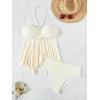 imageSOLY HUX Tankini Swimsuits for Women Drawstring Halter Bikini Two Piece Bathing SuitsSolid Beige