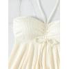 imageSOLY HUX Tankini Swimsuits for Women Drawstring Halter Bikini Two Piece Bathing SuitsSolid Beige