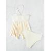 imageSOLY HUX Tankini Swimsuits for Women Drawstring Halter Bikini Two Piece Bathing SuitsSolid Beige