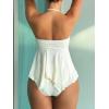 imageSOLY HUX Tankini Swimsuits for Women Drawstring Halter Bikini Two Piece Bathing SuitsSolid Beige