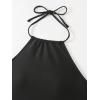 imageSOLY HUX Tankini Swimsuits for Women Halter Tops and Floral Print Shorts Bathing Suits Two Piece SwimsuitBlack Floral