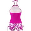 imageSOLY HUX Tankini Swimsuits for Women Halter Tops and Floral Print Shorts Bathing Suits Two Piece SwimsuitHotpink Floral
