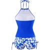 imageSOLY HUX Tankini Swimsuits for Women Halter Tops and Floral Print Shorts Bathing Suits Two Piece SwimsuitRoyal Blue Floral