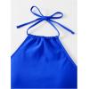 imageSOLY HUX Tankini Swimsuits for Women Halter Tops and Floral Print Shorts Bathing Suits Two Piece SwimsuitRoyal Blue Floral