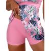 imageSOLY HUX Tankini Swimsuits for Women Tropical Print V Neck Tops and Shorts Bathing Suits Two Piece SwimsuitPink Floral
