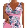 imageSOLY HUX Tankini Swimsuits for Women Tropical Print V Neck Tops and Shorts Bathing Suits Two Piece SwimsuitPink Floral
